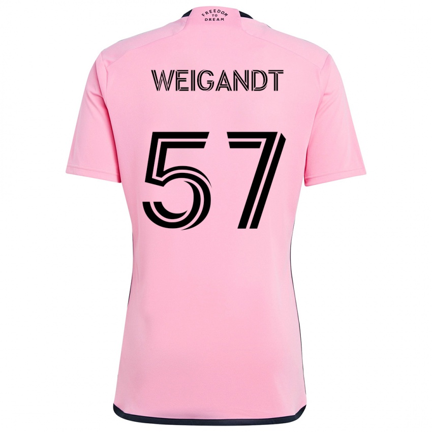 Niño Camiseta Marcelo Weigandt #57 Rosa 1ª Equipación 2024/25 La Camisa Argentina