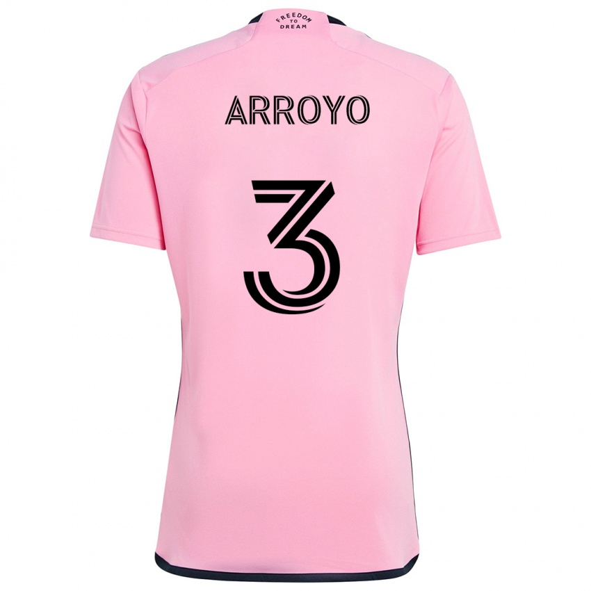 Niño Camiseta Dixon Arroyo #3 Rosa 1ª Equipación 2024/25 La Camisa Argentina