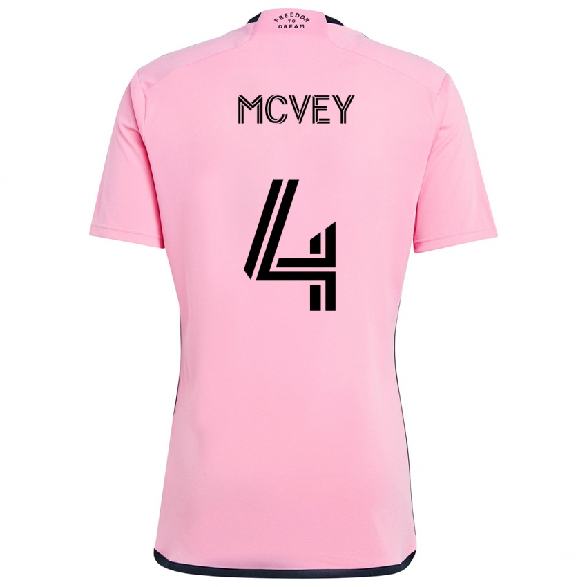 Niño Camiseta Christopher Mcvey #4 Rosa 1ª Equipación 2024/25 La Camisa Argentina