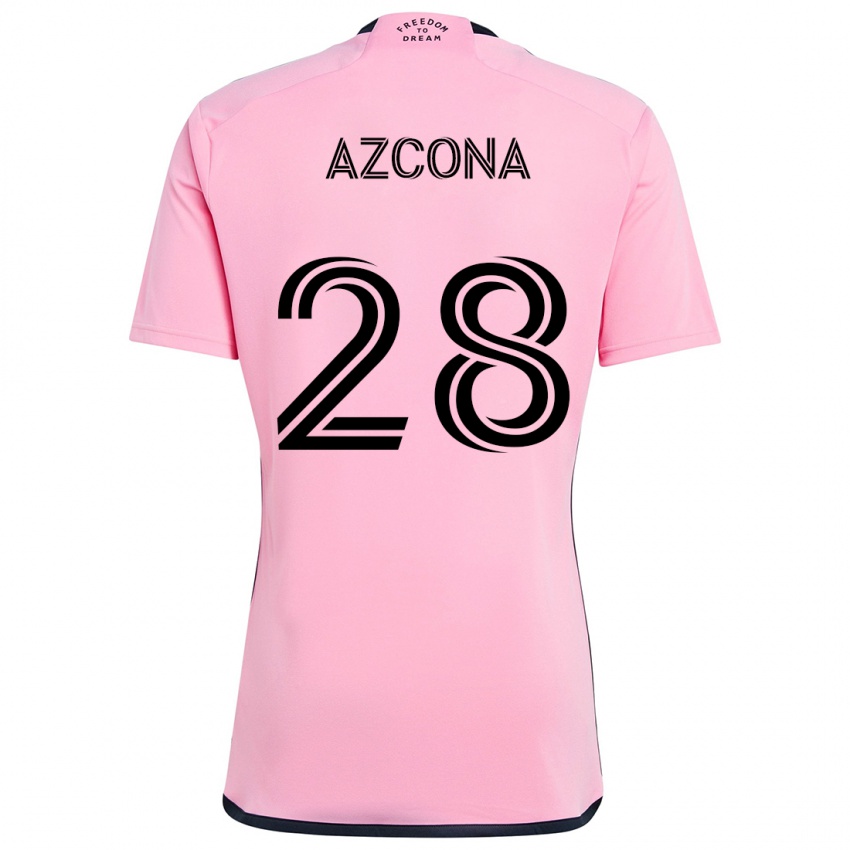 Niño Camiseta Edison Azcona #28 Rosa 1ª Equipación 2024/25 La Camisa Argentina