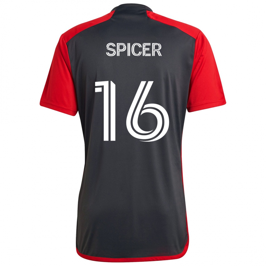 Niño Camiseta Tyrese Spicer #16 Rojo Grayn 1ª Equipación 2024/25 La Camisa Argentina