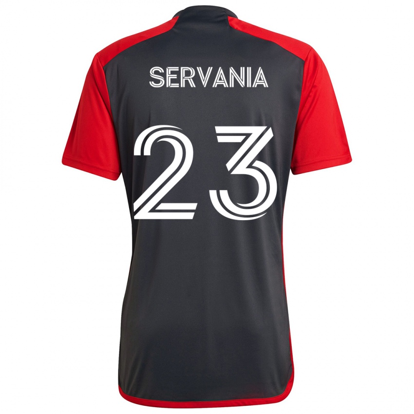 Niño Camiseta Brandon Servania #23 Rojo Grayn 1ª Equipación 2024/25 La Camisa Argentina