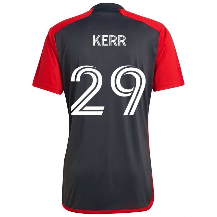 Niño Camiseta Deandre Kerr #29 Rojo Grayn 1ª Equipación 2024/25 La Camisa Argentina