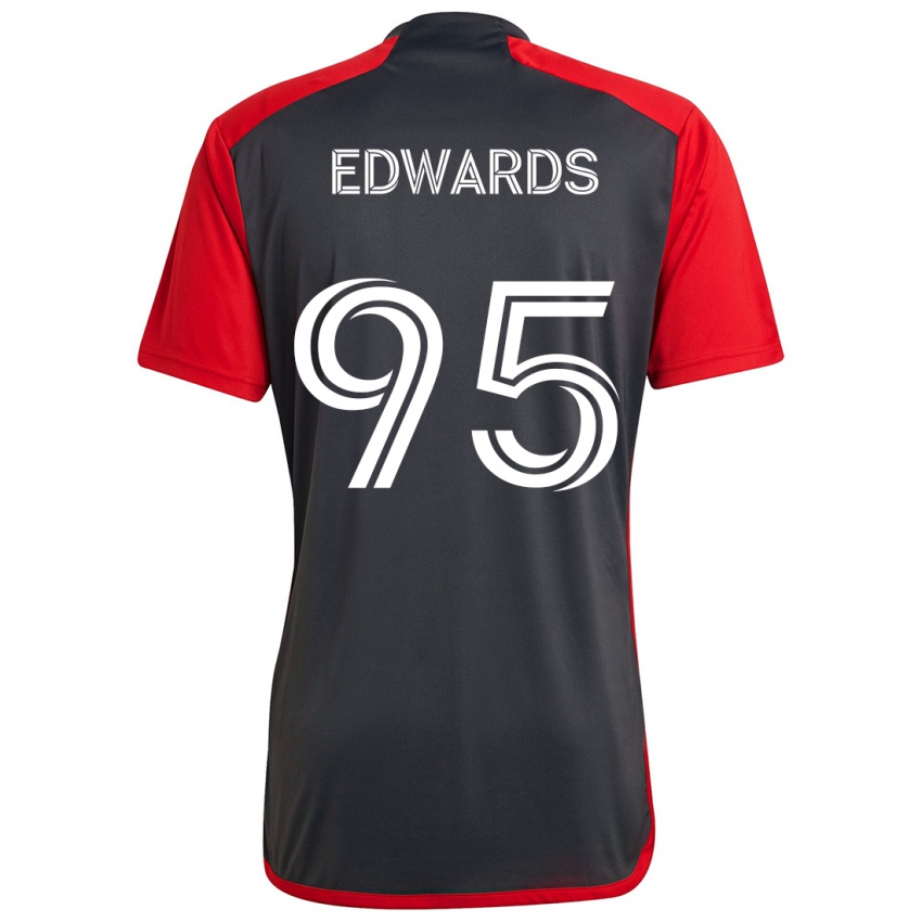 Niño Camiseta Nathaniel Edwards #95 Rojo Grayn 1ª Equipación 2024/25 La Camisa Argentina