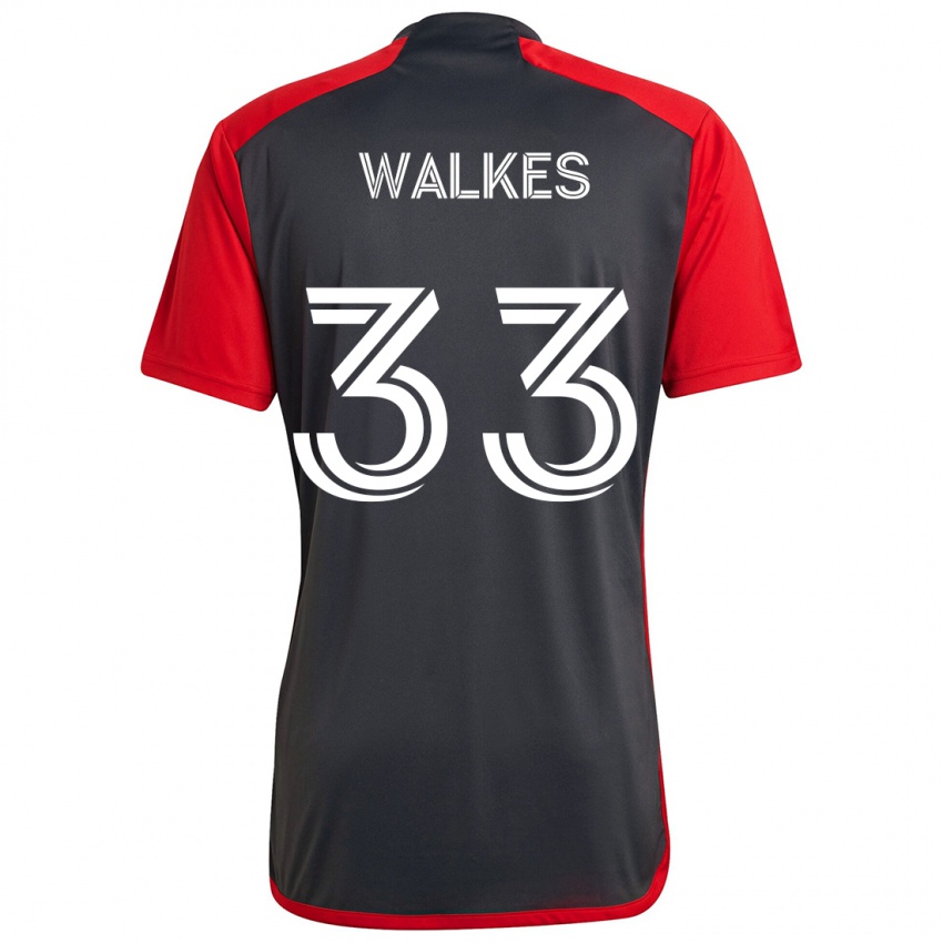 Niño Camiseta Reshaun Walkes #33 Rojo Grayn 1ª Equipación 2024/25 La Camisa Argentina