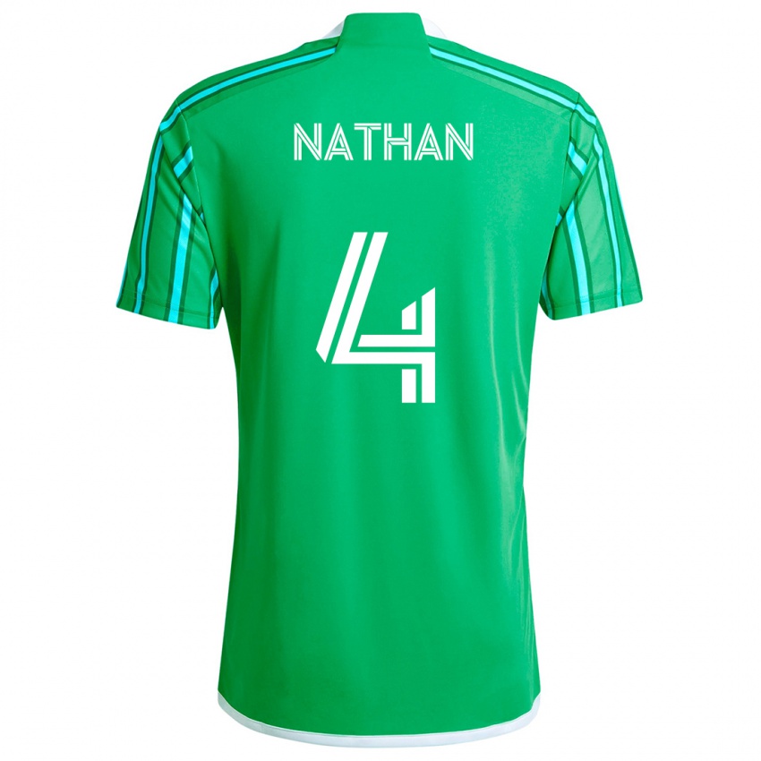 Niño Camiseta Nathan #4 Verde Blanco 1ª Equipación 2024/25 La Camisa Argentina