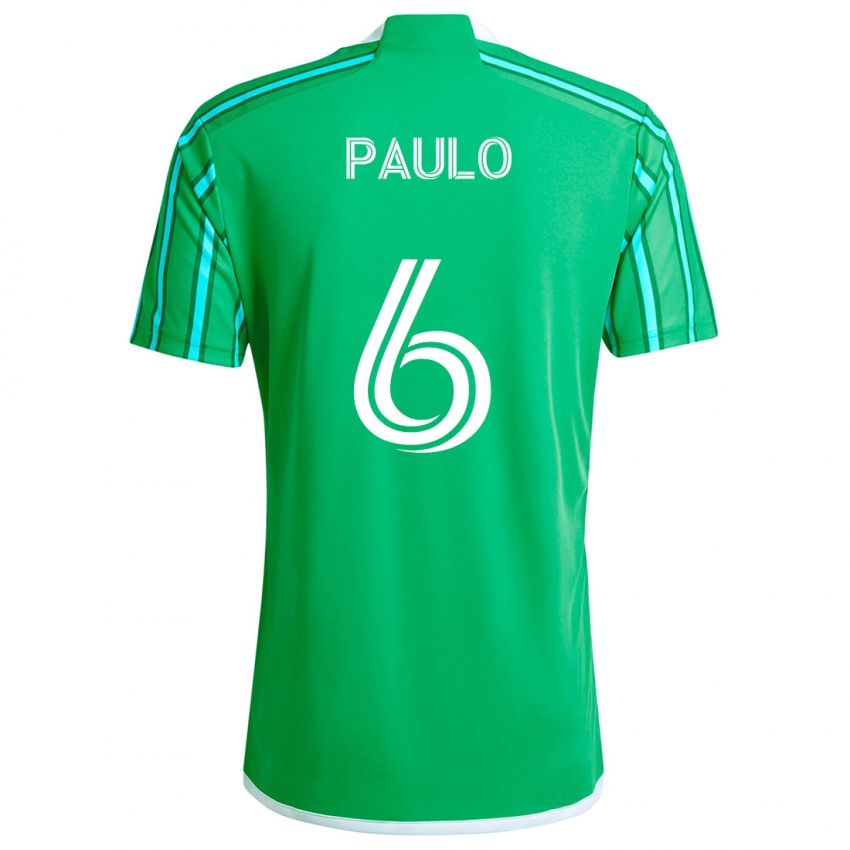 Niño Camiseta João Paulo #6 Verde Blanco 1ª Equipación 2024/25 La Camisa Argentina