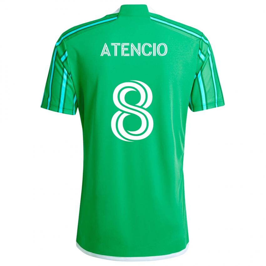 Niño Camiseta Josh Atencio #8 Verde Blanco 1ª Equipación 2024/25 La Camisa Argentina