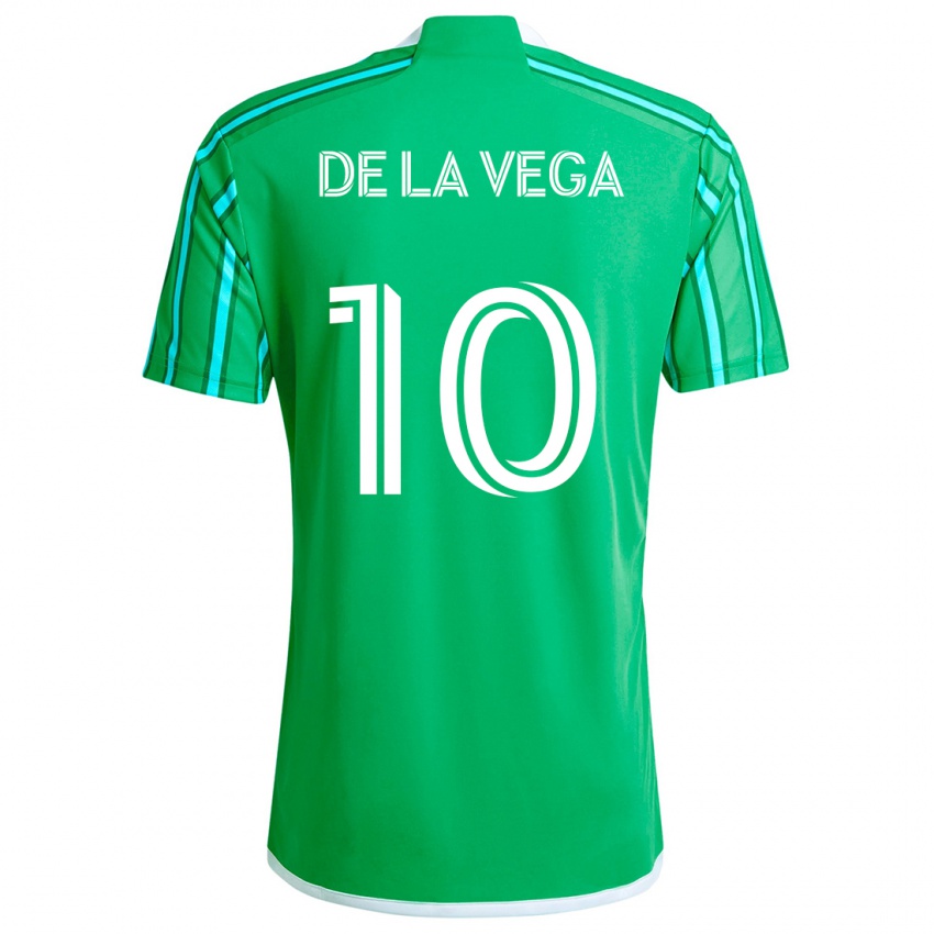 Niño Camiseta Pedro De La Vega #10 Verde Blanco 1ª Equipación 2024/25 La Camisa Argentina