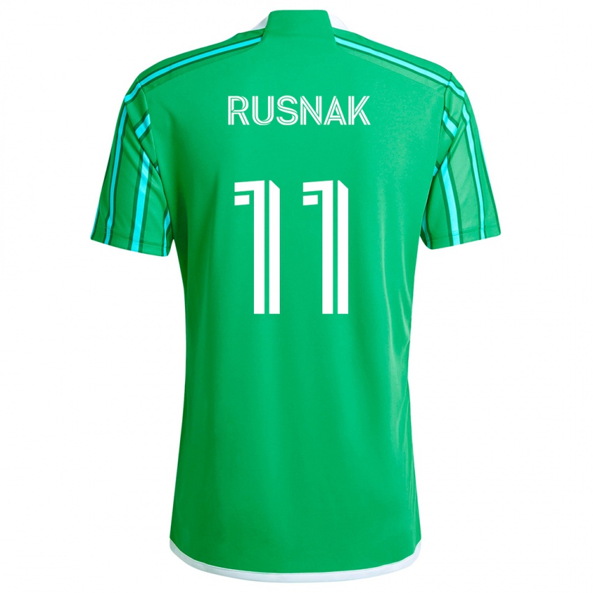 Niño Camiseta Albert Rusnák #11 Verde Blanco 1ª Equipación 2024/25 La Camisa Argentina