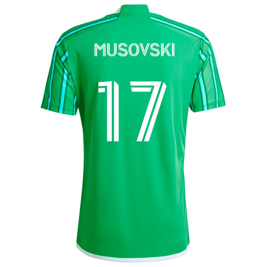 Niño Camiseta Danny Musovski #17 Verde Blanco 1ª Equipación 2024/25 La Camisa Argentina