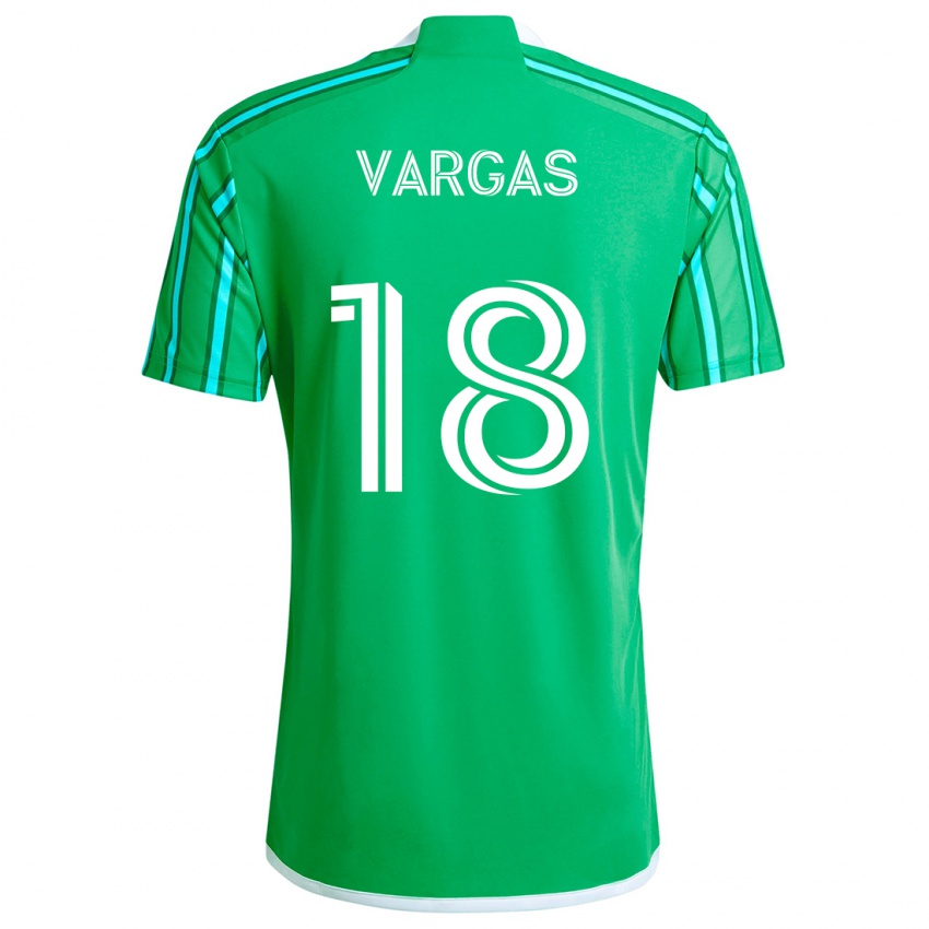 Niño Camiseta Obed Vargas #18 Verde Blanco 1ª Equipación 2024/25 La Camisa Argentina