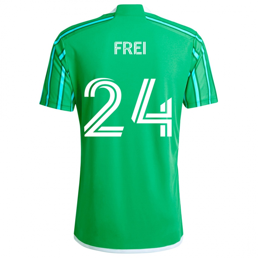 Niño Camiseta Stefan Frei #24 Verde Blanco 1ª Equipación 2024/25 La Camisa Argentina