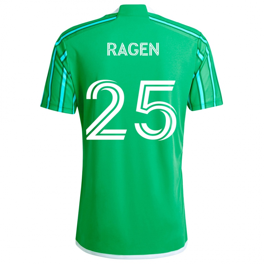 Niño Camiseta Jackson Ragen #25 Verde Blanco 1ª Equipación 2024/25 La Camisa Argentina