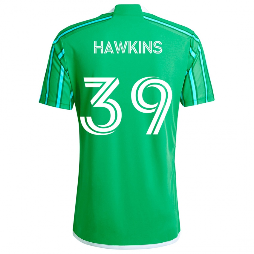 Niño Camiseta Stuart Hawkins #39 Verde Blanco 1ª Equipación 2024/25 La Camisa Argentina