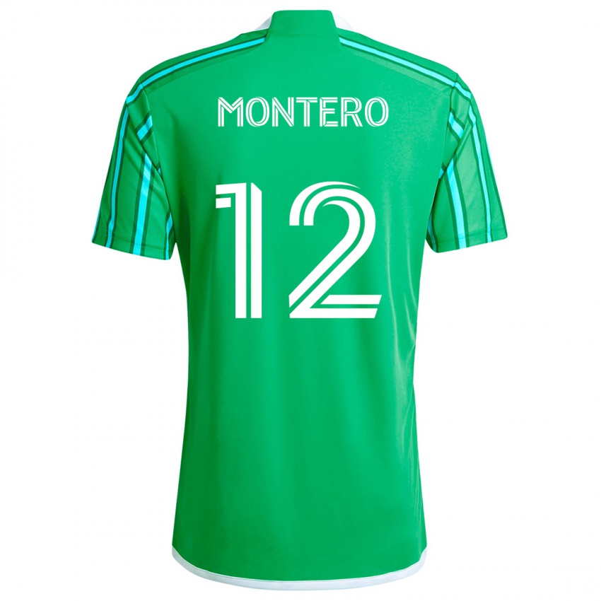 Niño Camiseta Fredy Montero #12 Verde Blanco 1ª Equipación 2024/25 La Camisa Argentina