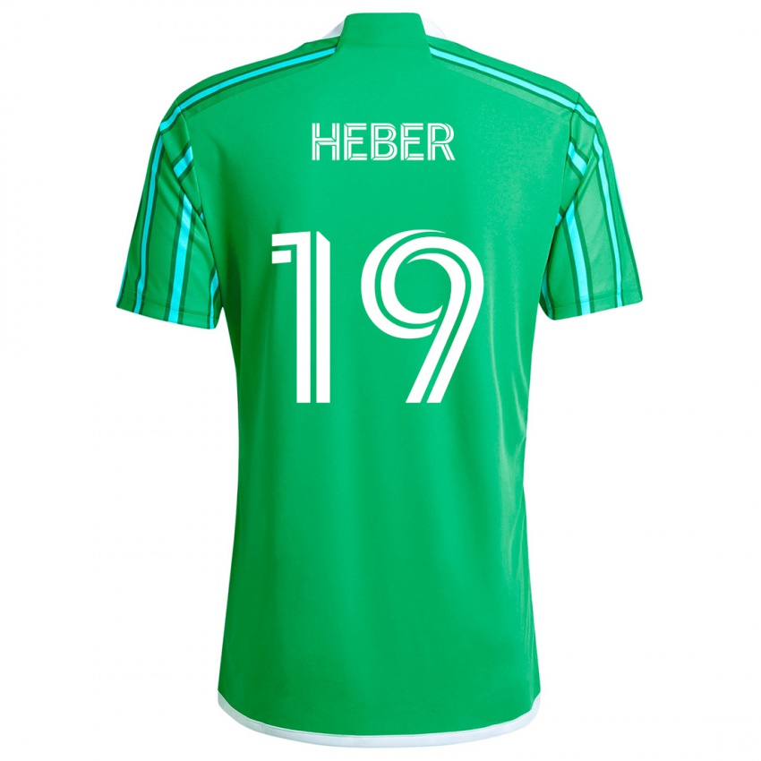 Niño Camiseta Héber #19 Verde Blanco 1ª Equipación 2024/25 La Camisa Argentina