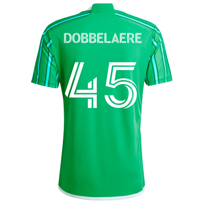 Niño Camiseta Ethan Dobbelaere #45 Verde Blanco 1ª Equipación 2024/25 La Camisa Argentina