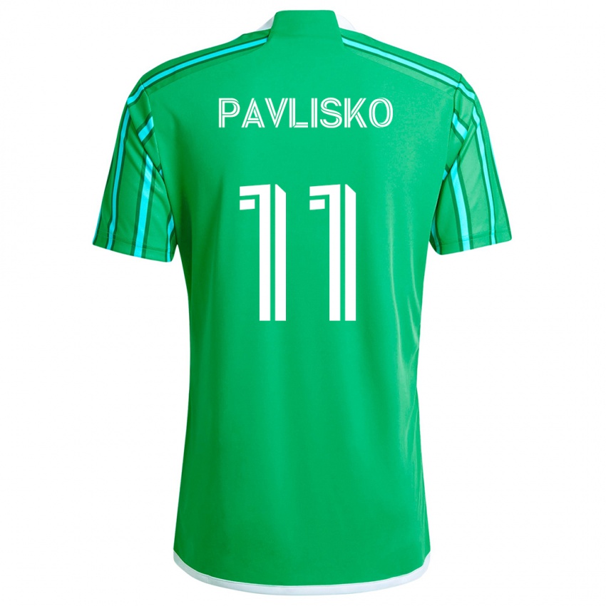 Niño Camiseta Kirsten Pavlisko #11 Verde Blanco 1ª Equipación 2024/25 La Camisa Argentina