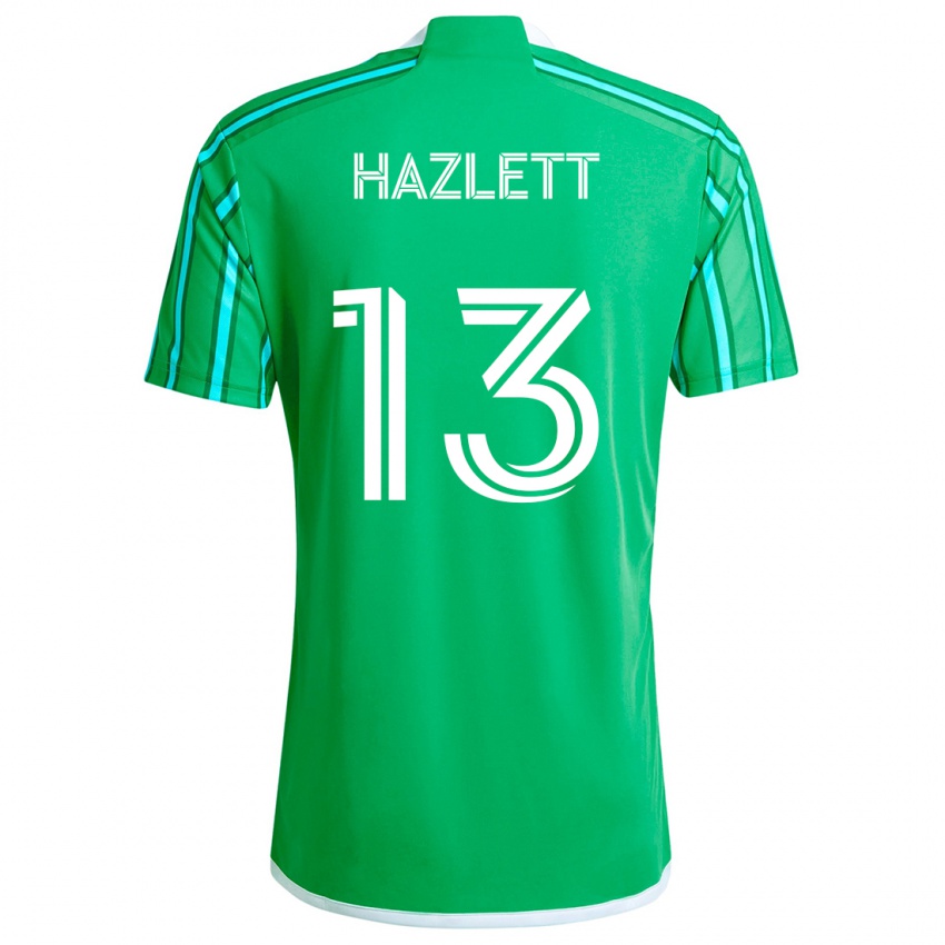 Niño Camiseta Kimberly Hazlett #13 Verde Blanco 1ª Equipación 2024/25 La Camisa Argentina