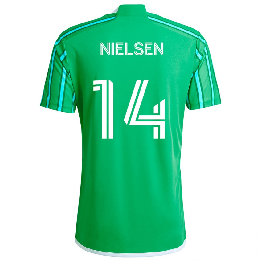 Niño Camiseta Taylor Nielsen #14 Verde Blanco 1ª Equipación 2024/25 La Camisa Argentina