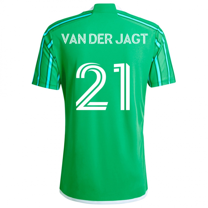 Niño Camiseta Olivia Van Der Jagt #21 Verde Blanco 1ª Equipación 2024/25 La Camisa Argentina