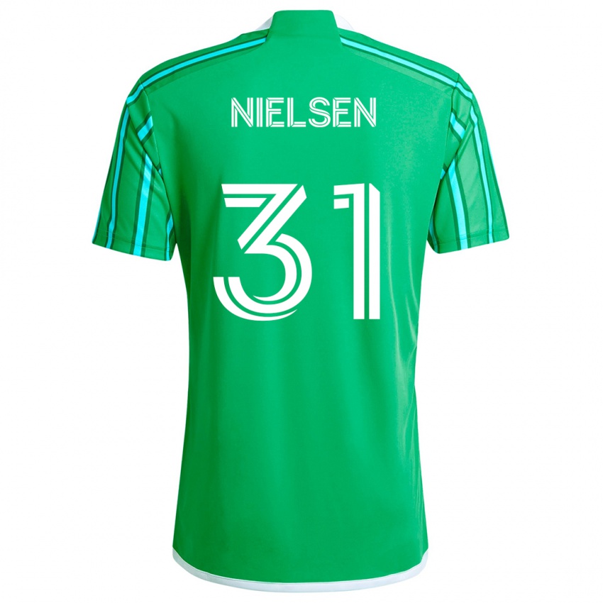 Niño Camiseta Madeline Nielsen #31 Verde Blanco 1ª Equipación 2024/25 La Camisa Argentina