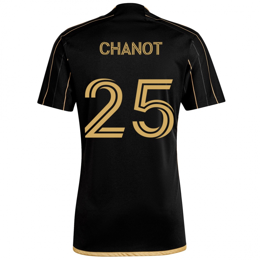 Niño Camiseta Maxime Chanot #25 Oro Negro 1ª Equipación 2024/25 La Camisa Argentina