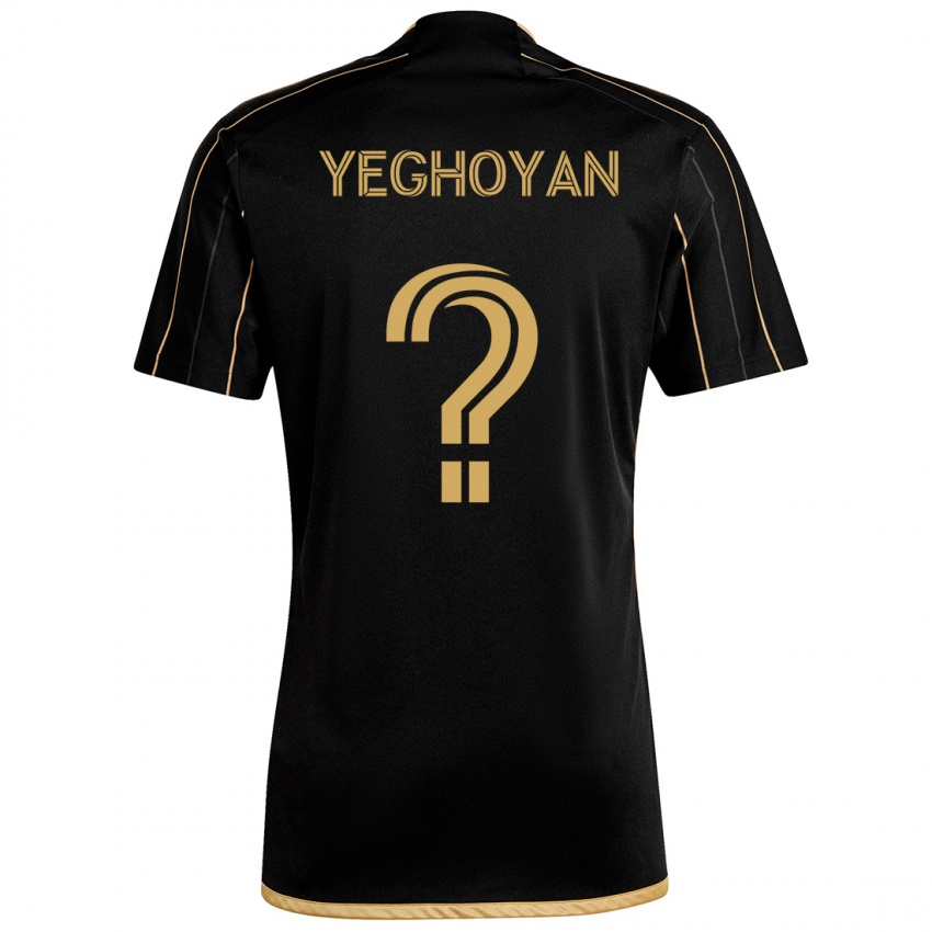 Niño Camiseta David Yeghoyan #0 Oro Negro 1ª Equipación 2024/25 La Camisa Argentina