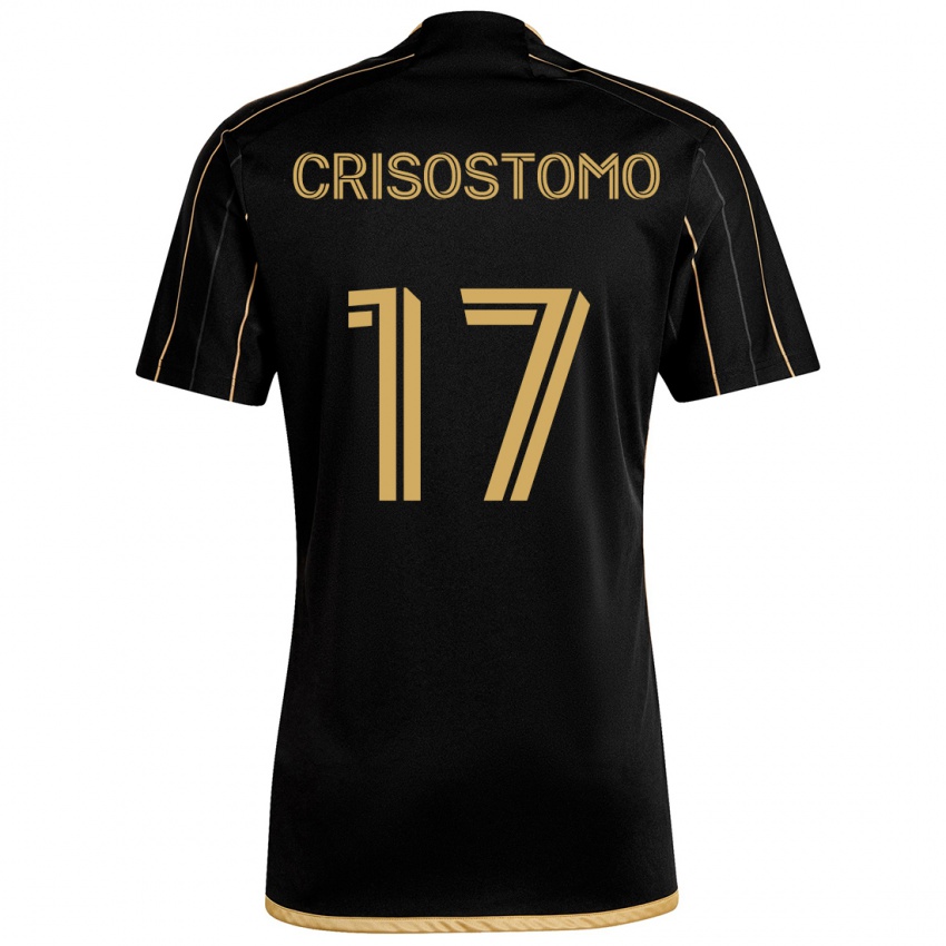 Niño Camiseta Danny Crisostomo #17 Oro Negro 1ª Equipación 2024/25 La Camisa Argentina