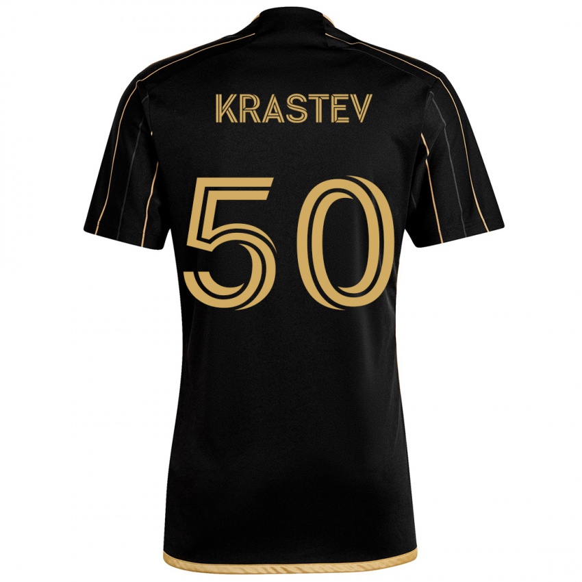 Niño Camiseta Filip Krastev #50 Oro Negro 1ª Equipación 2024/25 La Camisa Argentina