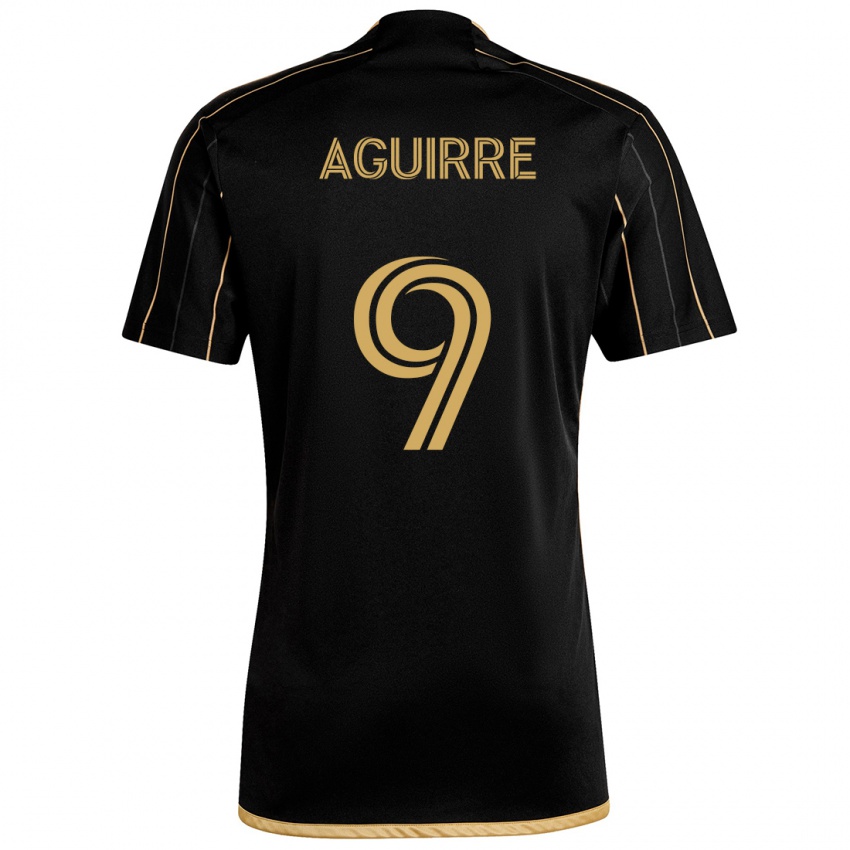 Niño Camiseta Dustin Aguirre #9 Oro Negro 1ª Equipación 2024/25 La Camisa Argentina