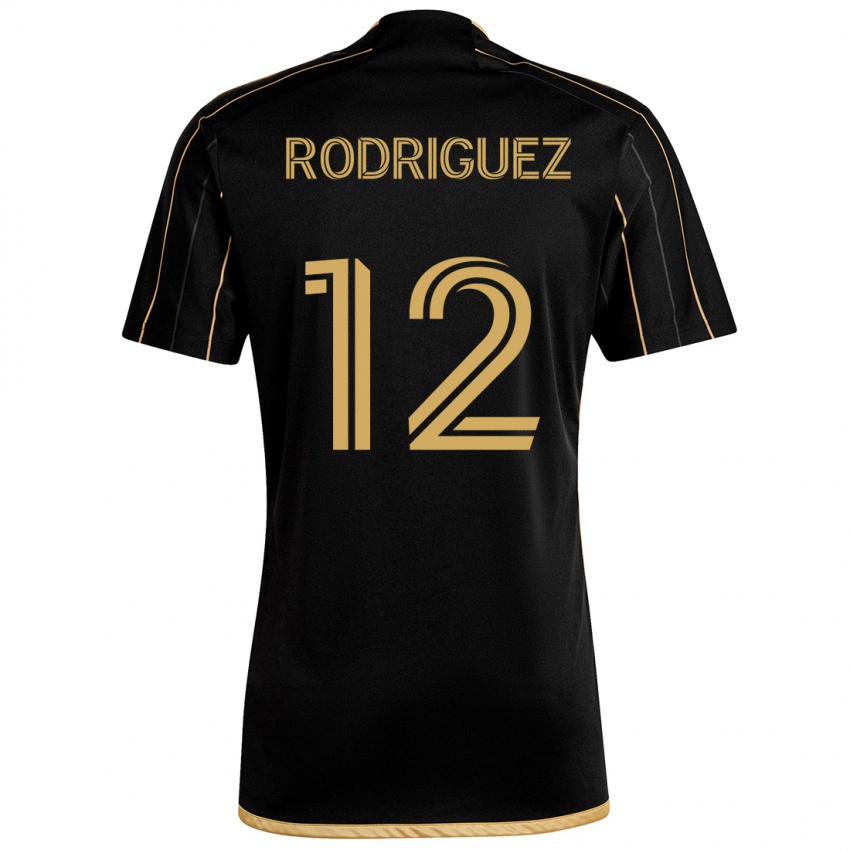 Niño Camiseta Jeremi Rodríguez #12 Oro Negro 1ª Equipación 2024/25 La Camisa Argentina