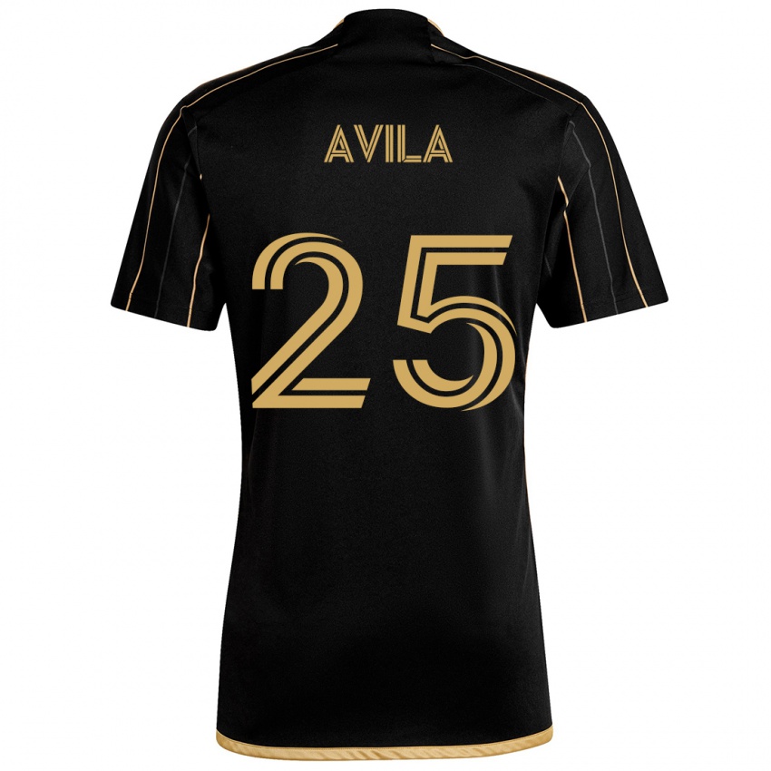 Niño Camiseta Armando Avila #25 Oro Negro 1ª Equipación 2024/25 La Camisa Argentina