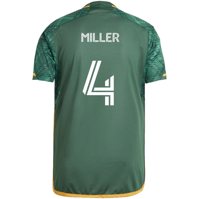 Niño Camiseta Kamal Miller #4 Verde Naranja 1ª Equipación 2024/25 La Camisa Argentina