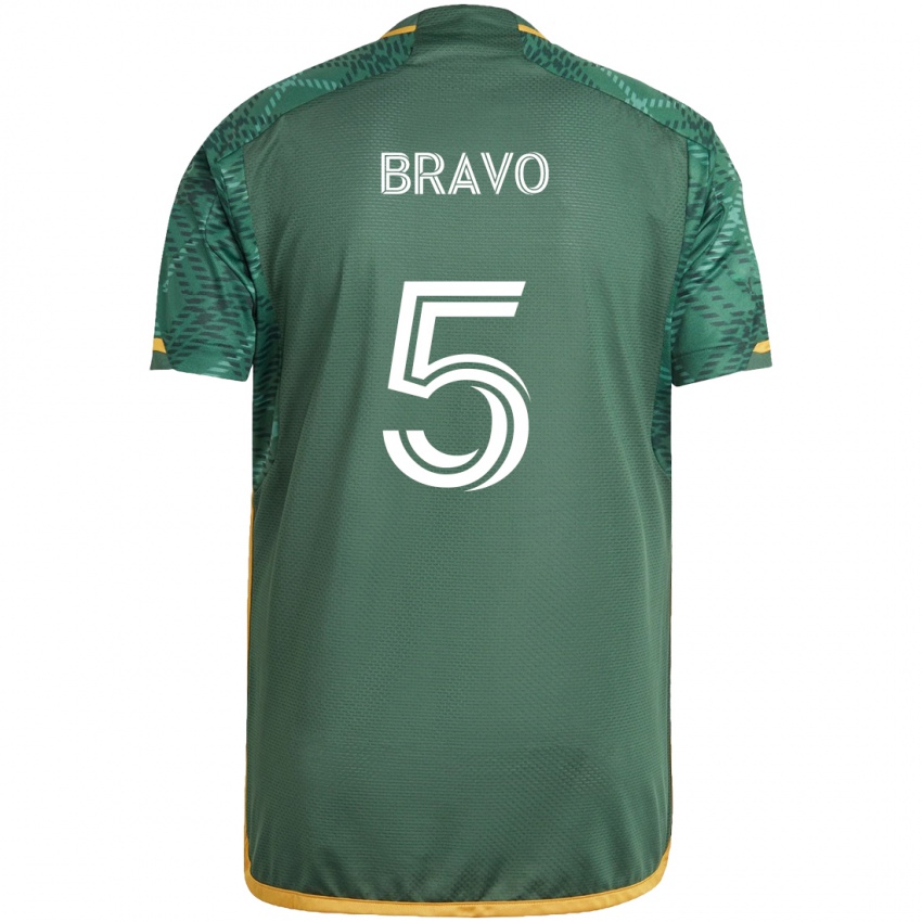 Niño Camiseta Claudio Bravo #5 Verde Naranja 1ª Equipación 2024/25 La Camisa Argentina