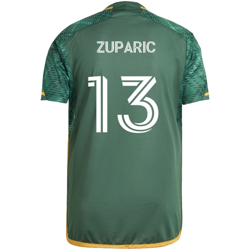 Niño Camiseta Dario Zuparic #13 Verde Naranja 1ª Equipación 2024/25 La Camisa Argentina