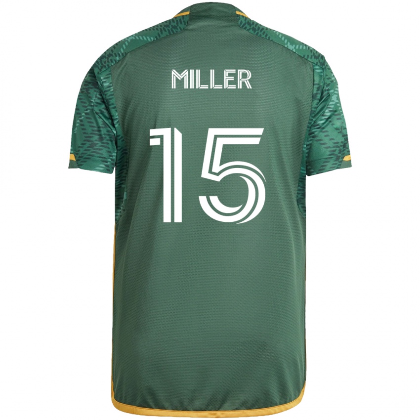 Niño Camiseta Eric Miller #15 Verde Naranja 1ª Equipación 2024/25 La Camisa Argentina