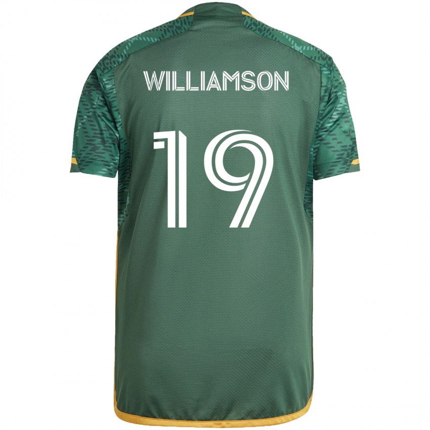 Niño Camiseta Eryk Williamson #19 Verde Naranja 1ª Equipación 2024/25 La Camisa Argentina