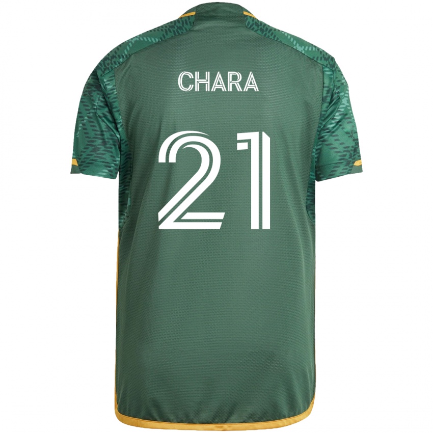 Niño Camiseta Diego Chará #21 Verde Naranja 1ª Equipación 2024/25 La Camisa Argentina