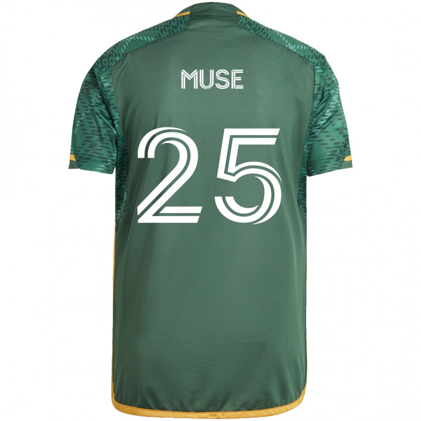 Niño Camiseta Trey Muse #25 Verde Naranja 1ª Equipación 2024/25 La Camisa Argentina