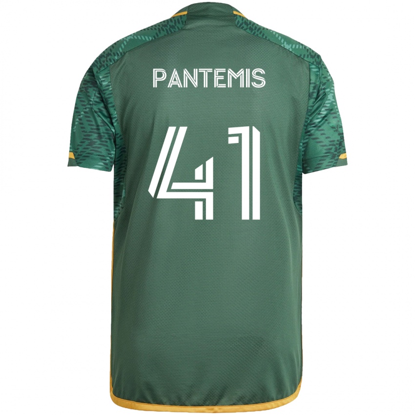 Niño Camiseta James Pantemis #41 Verde Naranja 1ª Equipación 2024/25 La Camisa Argentina