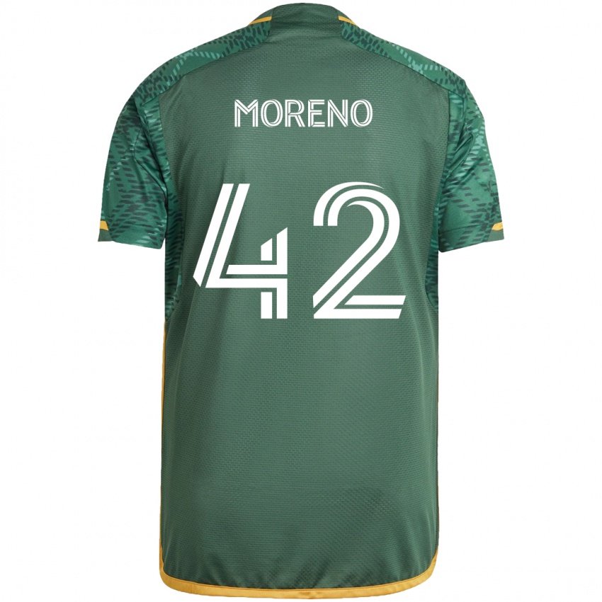 Niño Camiseta Alexis Moreno #42 Verde Naranja 1ª Equipación 2024/25 La Camisa Argentina