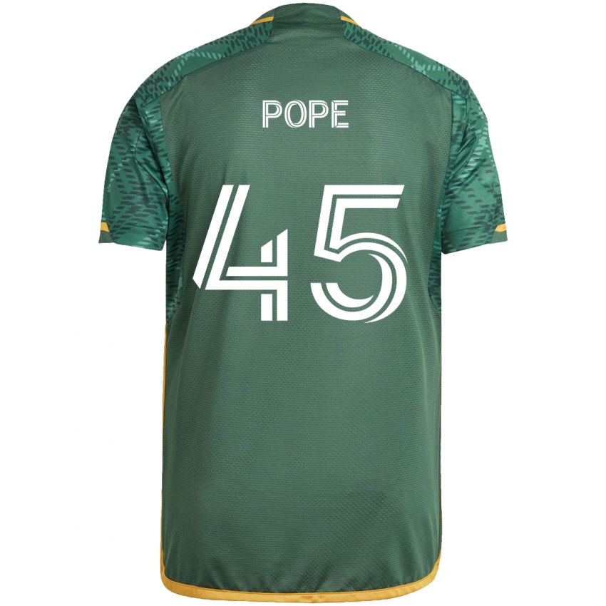 Niño Camiseta Blake Pope #45 Verde Naranja 1ª Equipación 2024/25 La Camisa Argentina