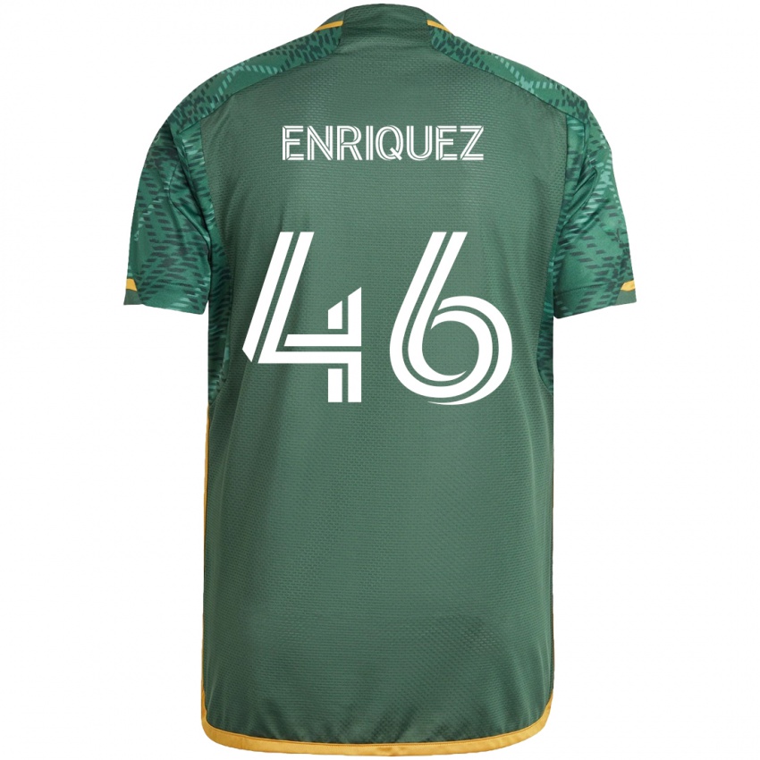 Niño Camiseta Victor Enriquez #46 Verde Naranja 1ª Equipación 2024/25 La Camisa Argentina