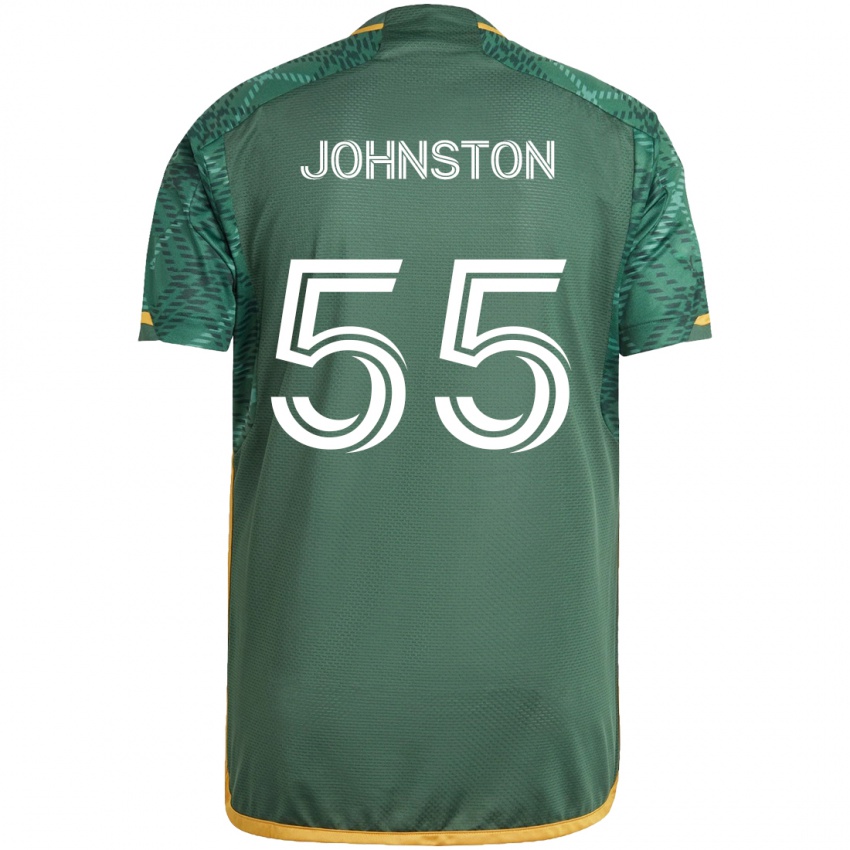 Niño Camiseta Malcolm Johnston #55 Verde Naranja 1ª Equipación 2024/25 La Camisa Argentina