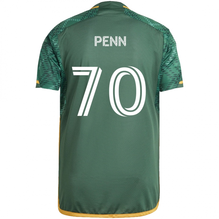 Niño Camiseta Josh Penn #70 Verde Naranja 1ª Equipación 2024/25 La Camisa Argentina