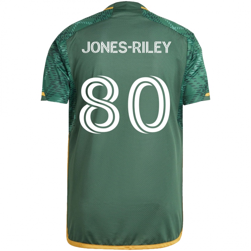 Niño Camiseta Jaden Jones-Riley #80 Verde Naranja 1ª Equipación 2024/25 La Camisa Argentina