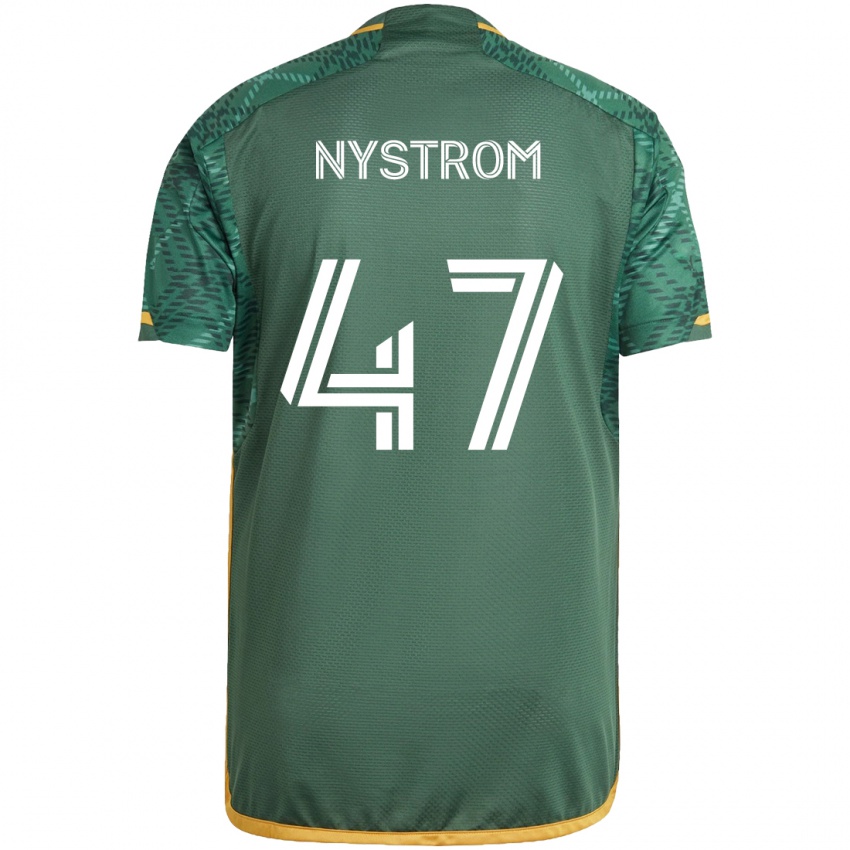 Niño Camiseta Maximo Nystrom #47 Verde Naranja 1ª Equipación 2024/25 La Camisa Argentina