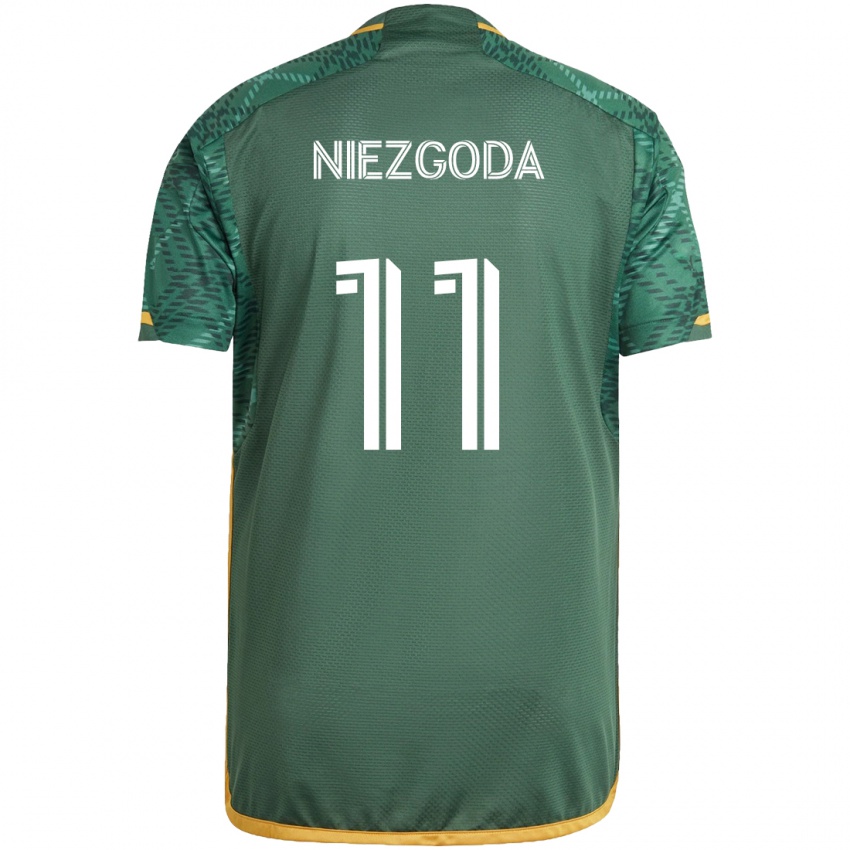 Niño Camiseta Jaroslaw Niezgoda #11 Verde Naranja 1ª Equipación 2024/25 La Camisa Argentina